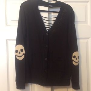 Black cardigan with skulls